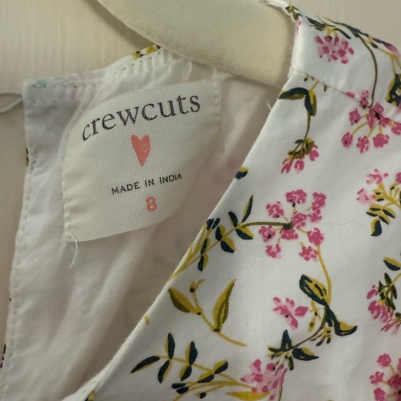 Crewcuts White Dress with Pink and Green Floral Pattern- Size 8 - Picture 3 of 3